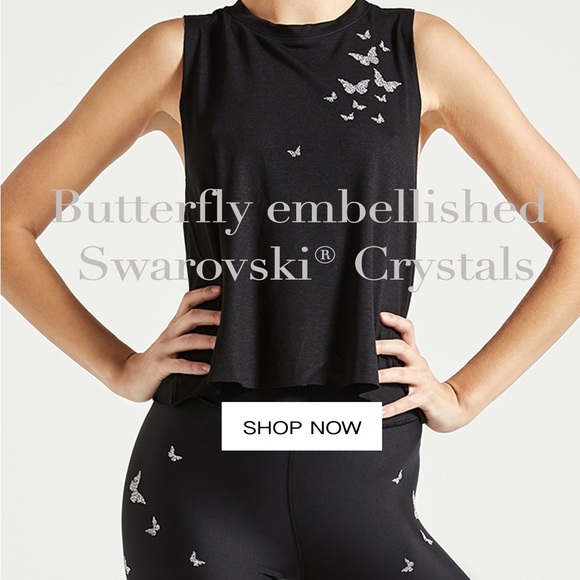 ultracor Tops - NWT Ultracor Black Embellished Crop Muscle Tee